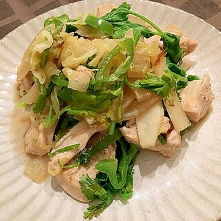 鶏むね肉のパクチー炒め